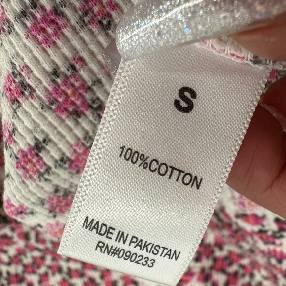 PacCares Comfy Thermal Top Long Sleeve‎ Pre-Owned Small Cotton Pink Ivory - Picture 13 of 14